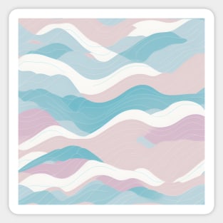 Pattern Flat Illustration Bright Isometric Pastel Colored Waves Sticker